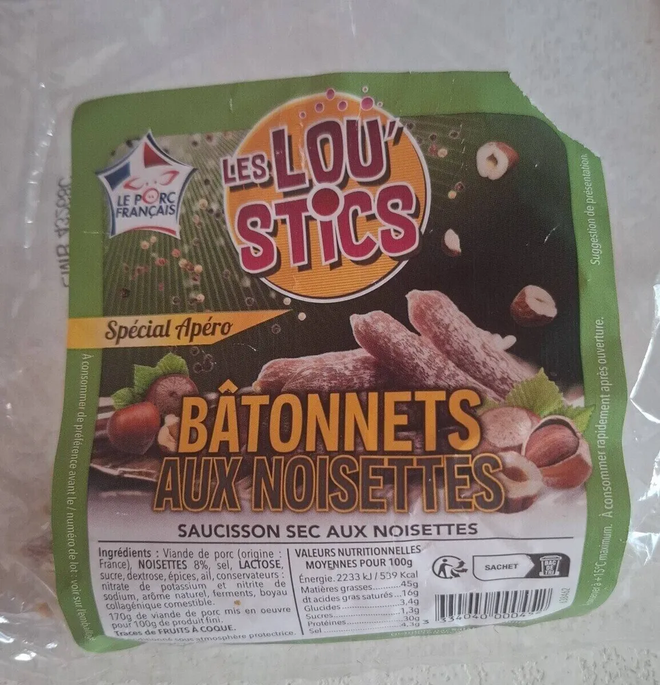 Bâtonnets aux noisettes