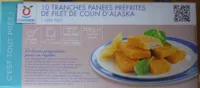 10 tranches panées préfrites de filet de colin d'Alaska