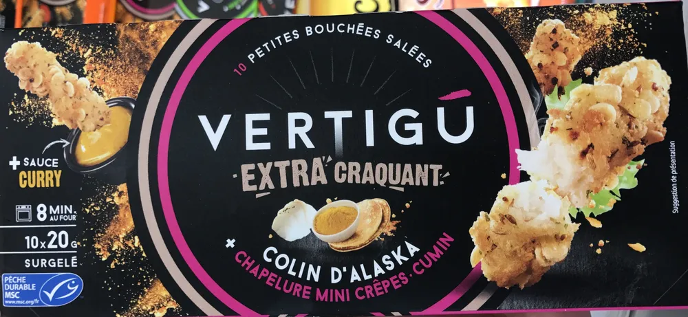Vertigú Extra Craquant Colin d'Alaska sauce curry