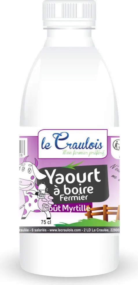 Yaourt à boire fermier goût myrtille