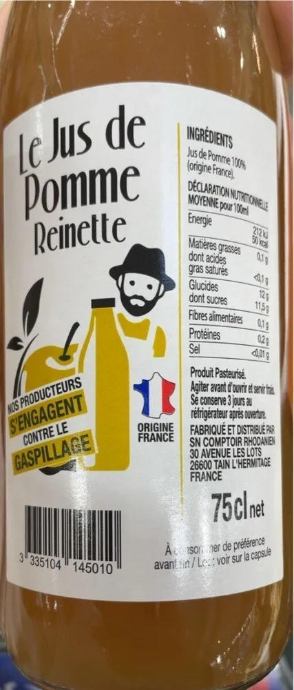 Le jus de pomme Reinette
