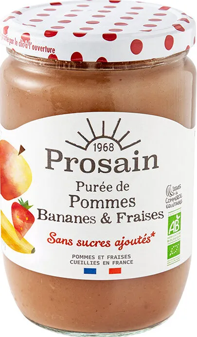 Purée de pommes bananes & fraises