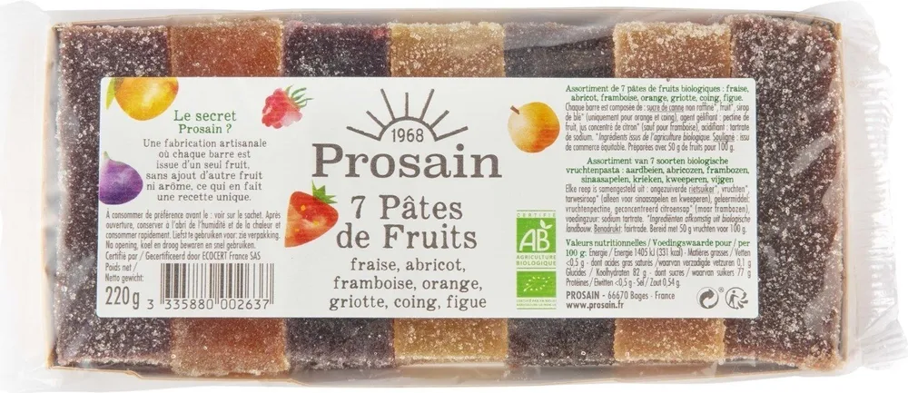 7 pâtes de fruits assorties