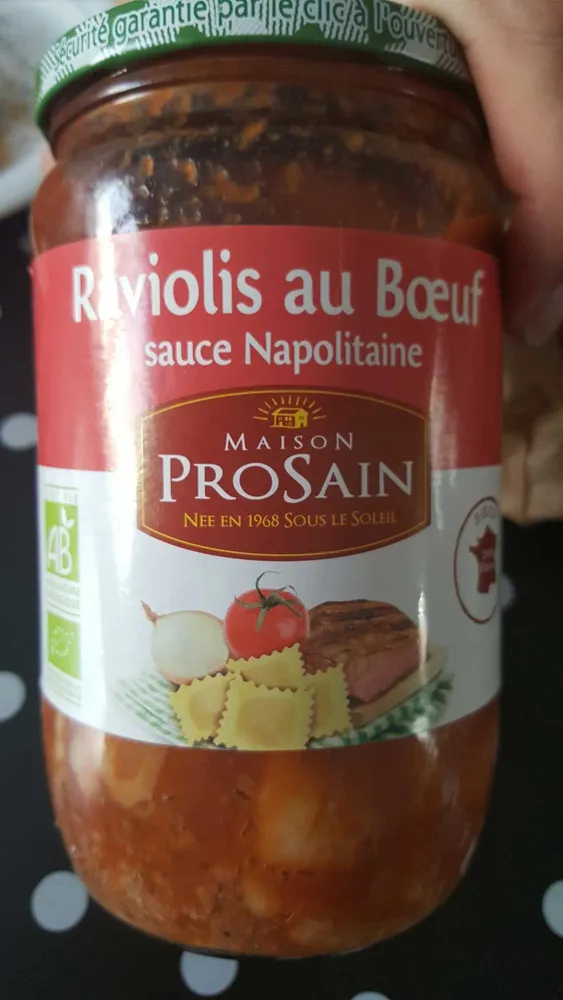 Raviolis au bœuf sauce Napolitaine bio