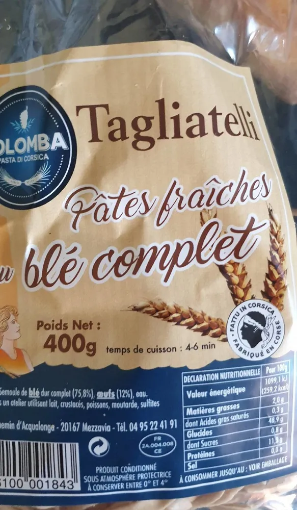 Tagliatelles fraiches au blé complet