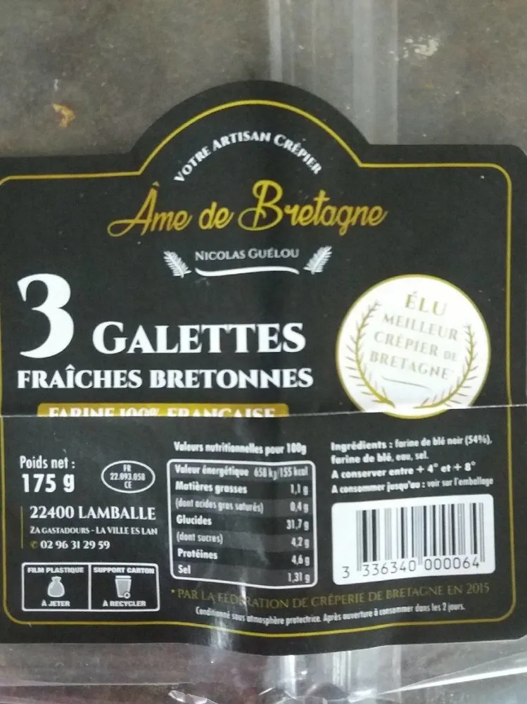 Galettes fraîches bretonnes