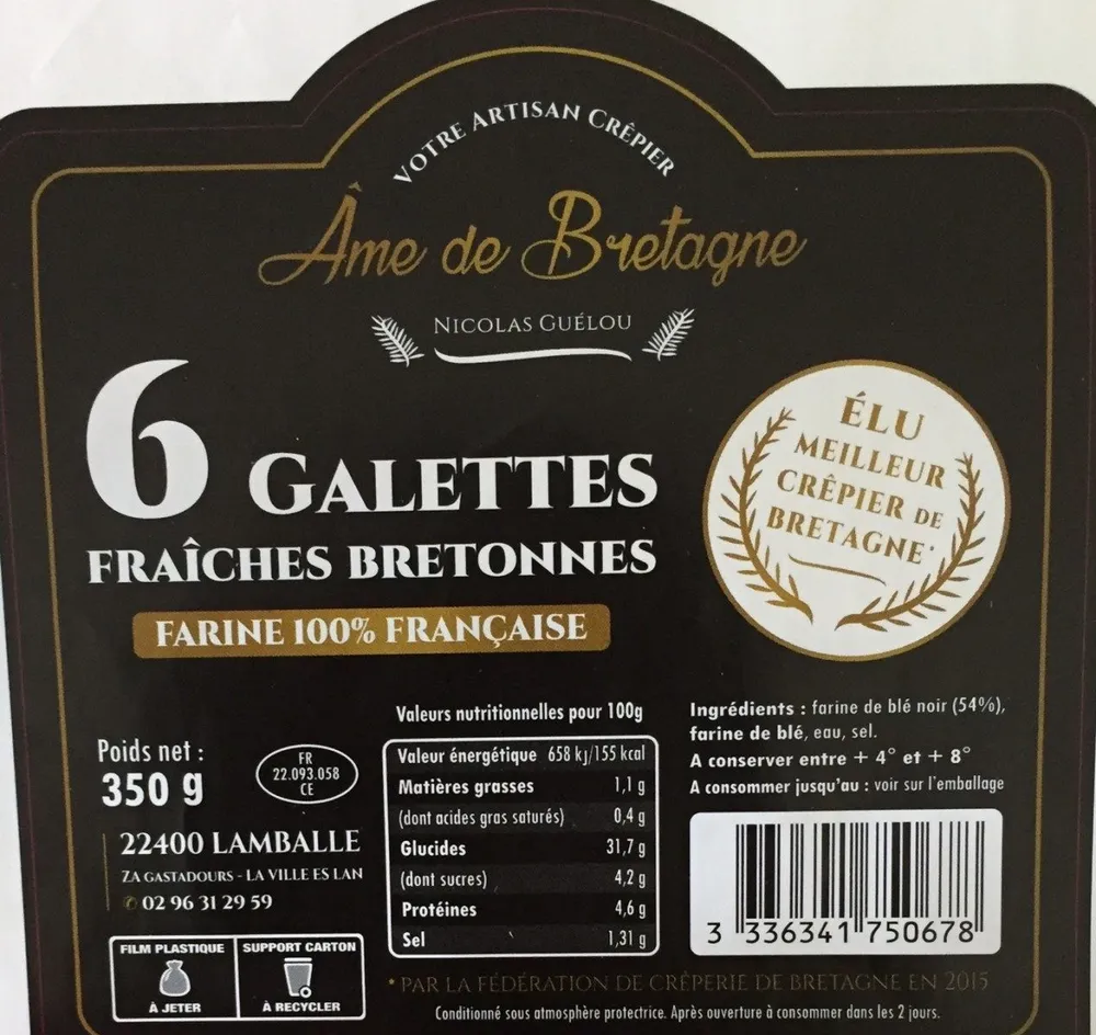 Galettes fraiches bretonnes