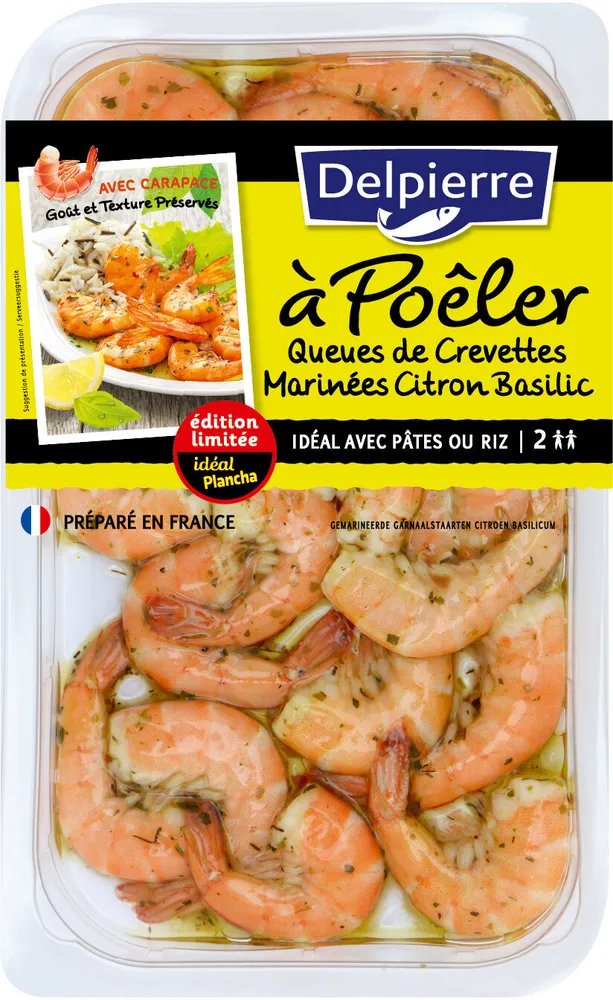Queues de Crevettes Marinées Citron Basilic