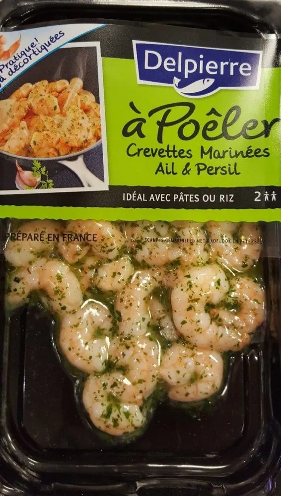 A poeler crevettes marinées ail et persil