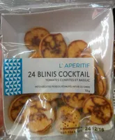 24 Blinis Cocktail Tomates Confites et Basilic