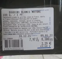 Boudins blancs nature