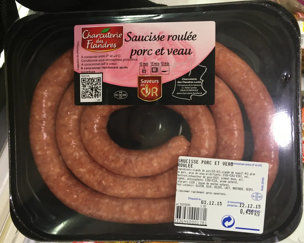 Saucisse roulée porc et veau