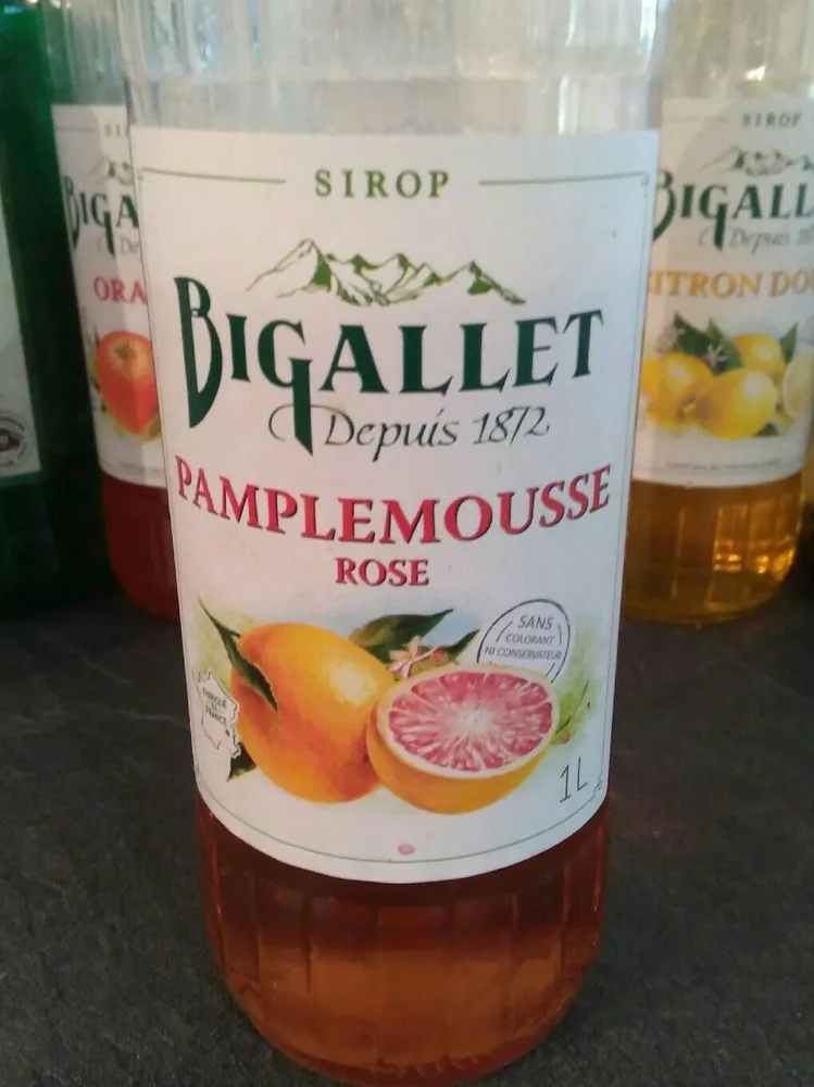 Sirop de pamplemousse rose