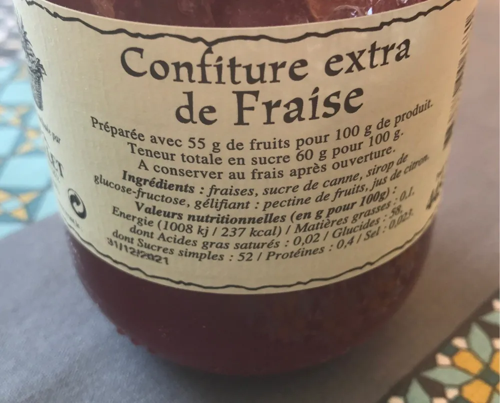 Confiture extra de fraise