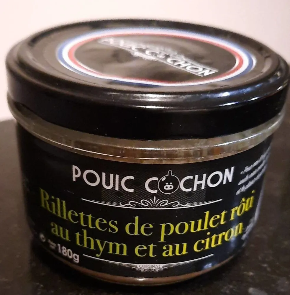 Rillettes de poulet rôti au thym et au citron