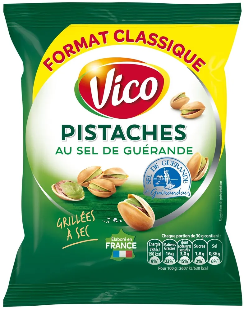 Pistaches grillées à sec