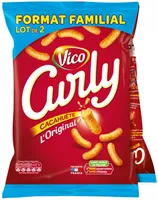 Curly Cacahuète l'Original (format familial, lot de 2)