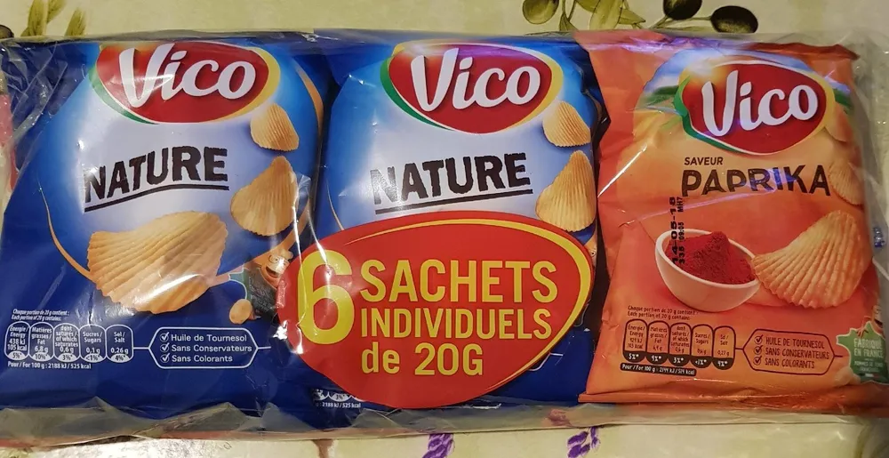 Vico Multipack Nature et Paprika 20g