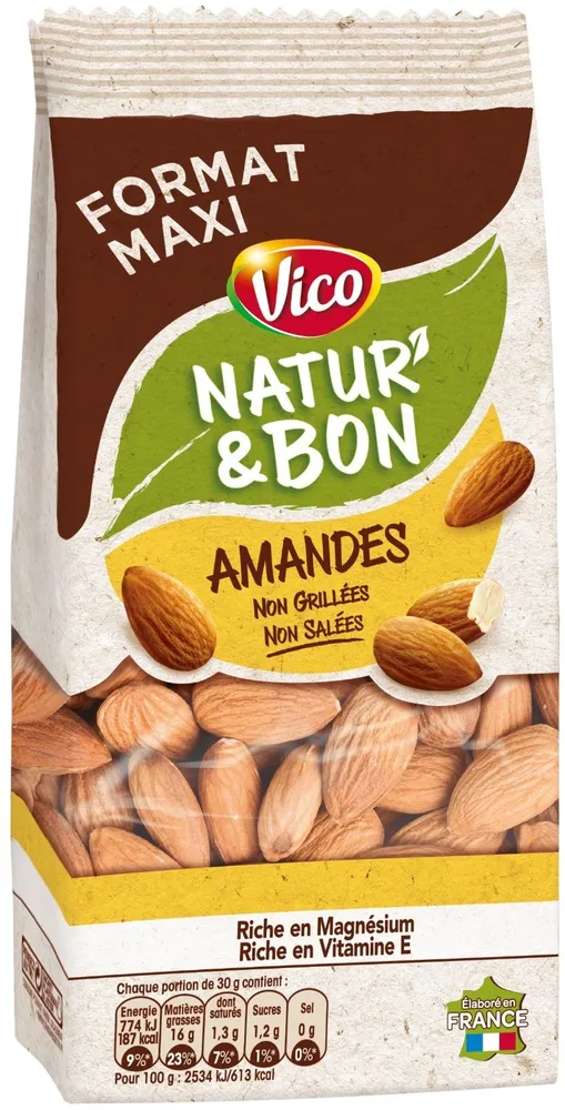Amandes naturelles, non salées