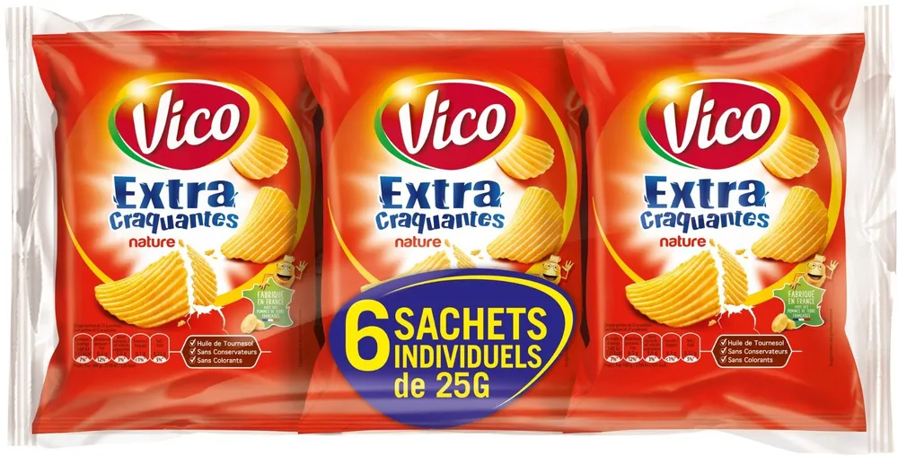 Extra Craquantes Nature (6 sachets individuels, lot de 2 +1 gratuit)