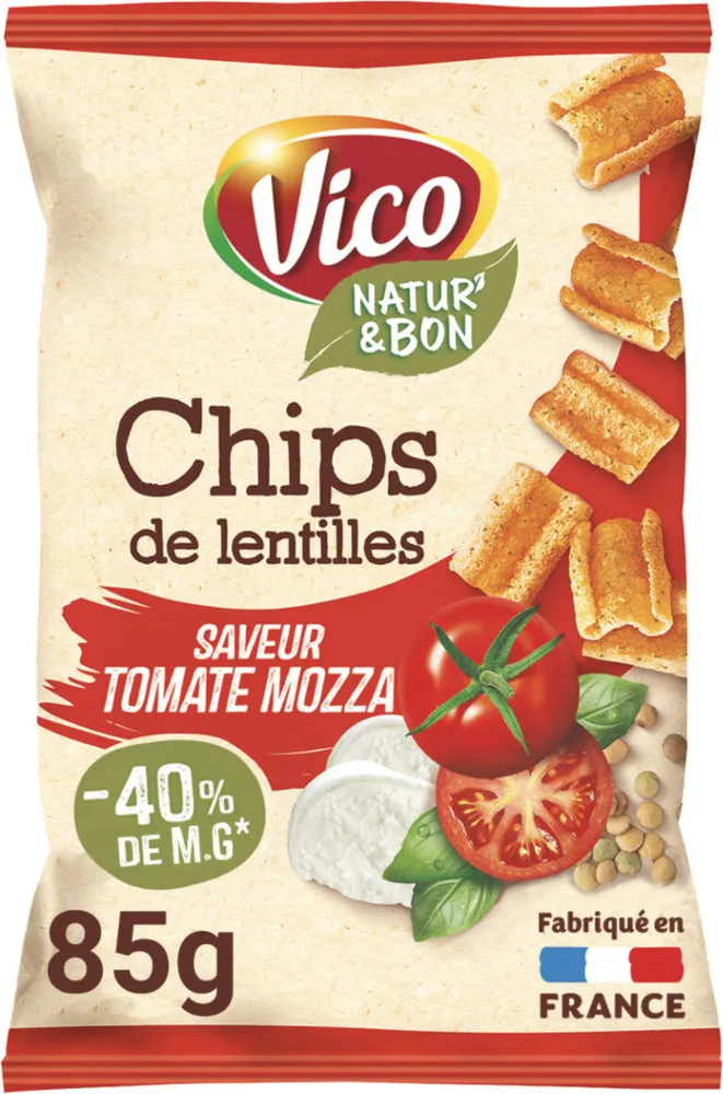 Chips de lentilles saveur tomate mozza