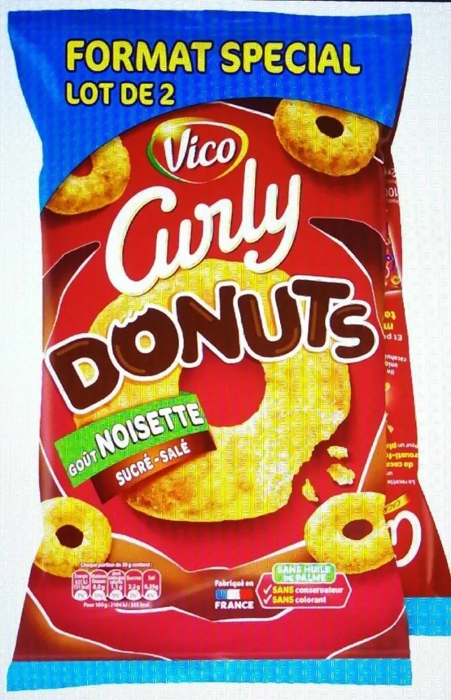 Curly Donuts Noisette 2x100 g