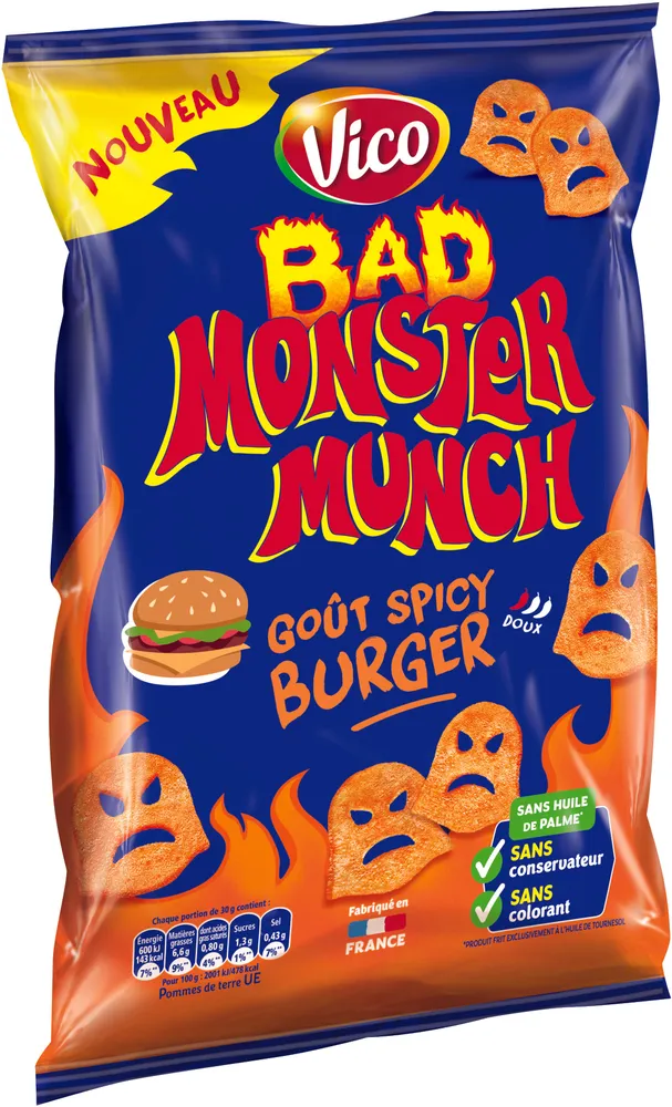 Monster munch goût spicy burger