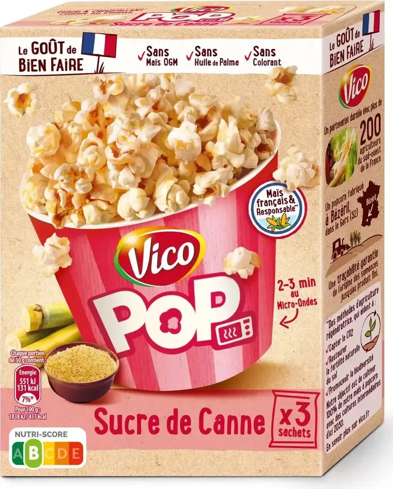 Pop corn sucre de canne