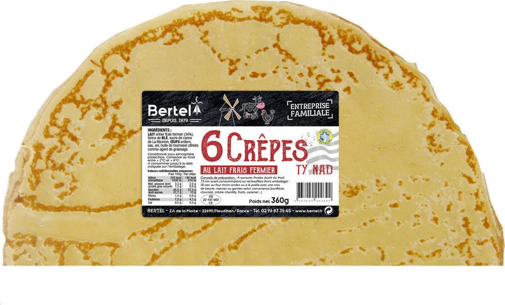 Crêpes de froment au lait frais fermier