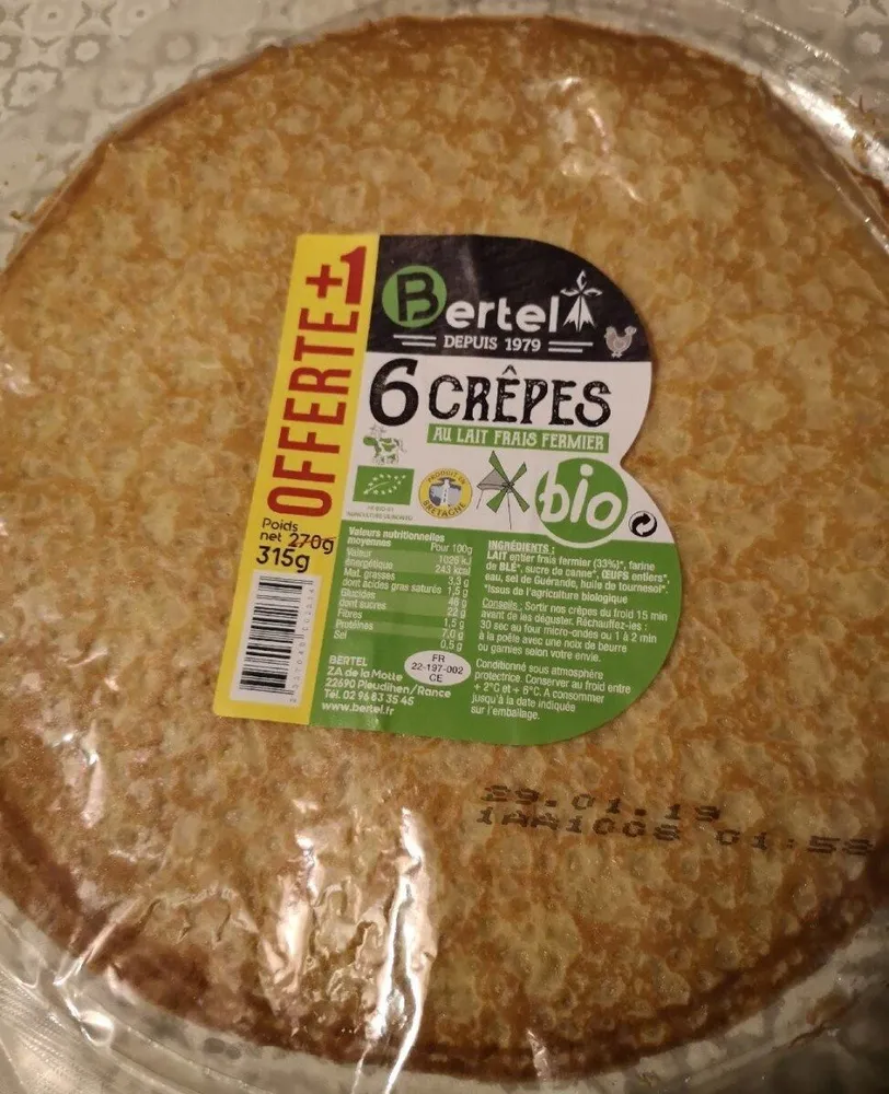 6 crêpes au lait frais fermier