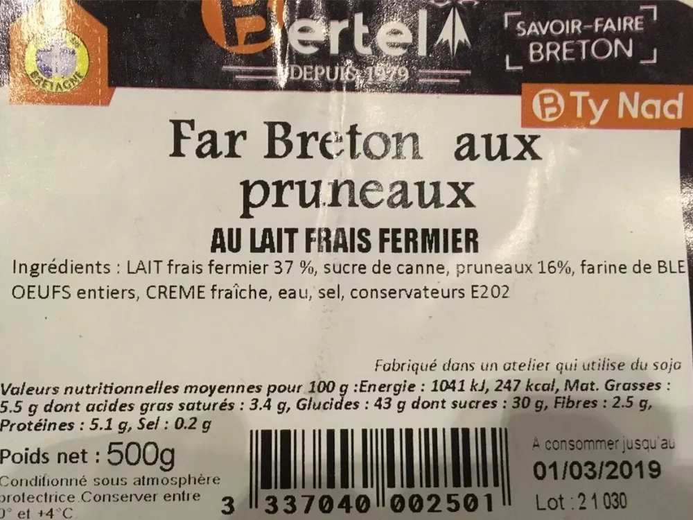 Far breton aux pruneaux