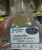2 Galettes pur blé noir Andouille pommes de terre crème françaises