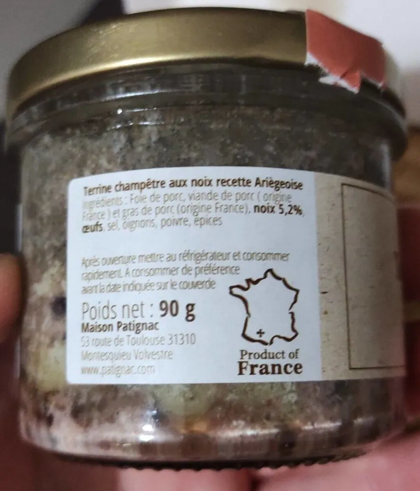 Terrine champêtre aux noix