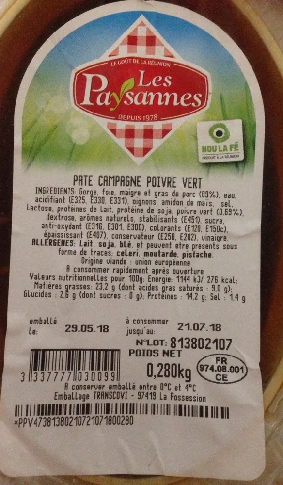 Pâté campagne poivre vert