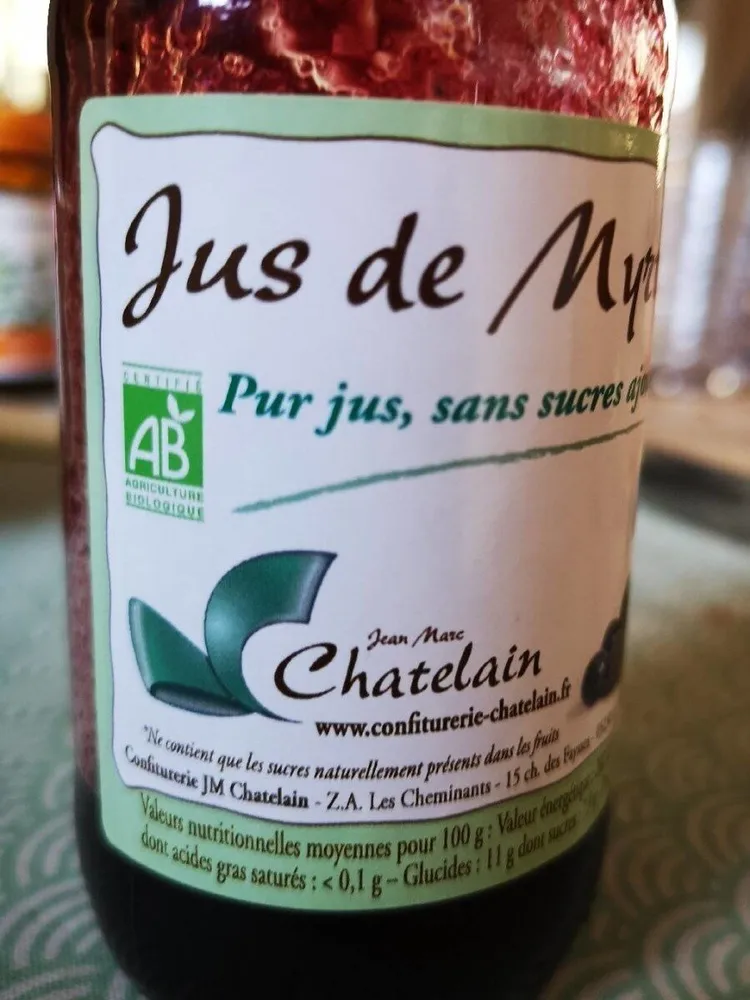 Jus de myrtilles