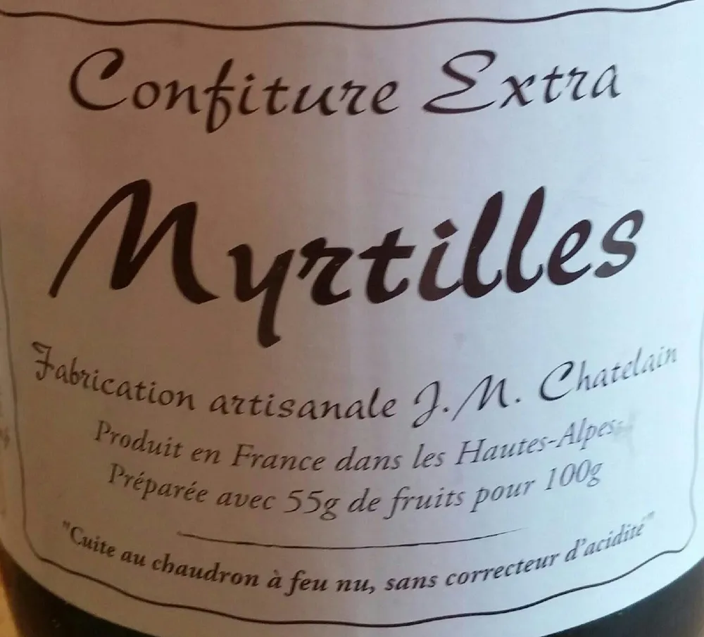 Confiture extra de myrtilles