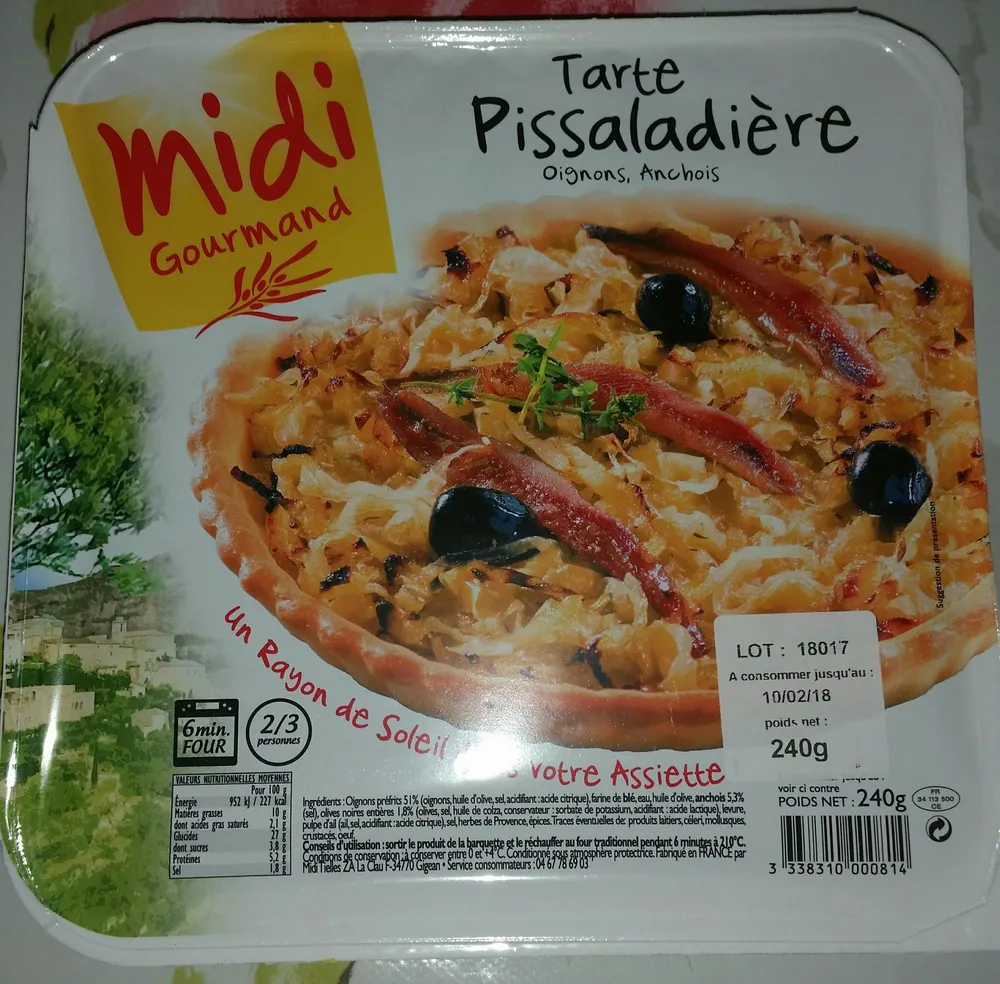 Tarte pissaladière oignons, anchois