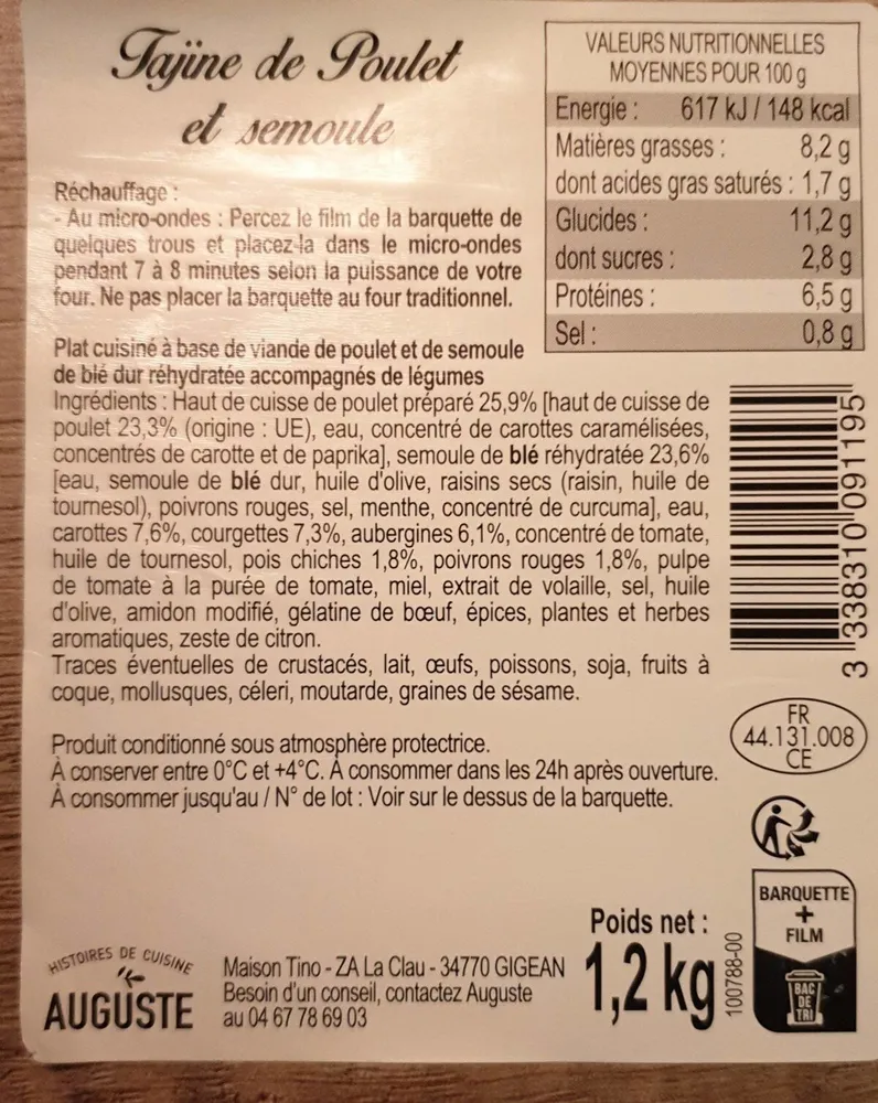 Tajine de poulet