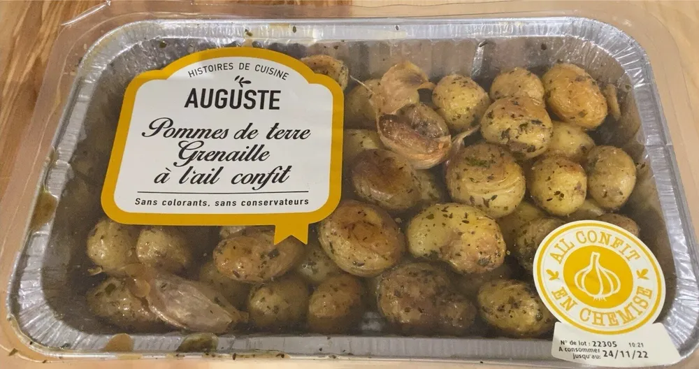 Pommes de terre grenaille à l’ail confit
