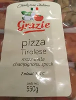 Pizza tirolese mozarella champignons speck