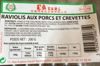 Raviolis aux porcs et crevettes