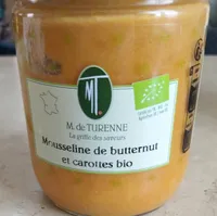 Mousseline de butternut et carottes bio