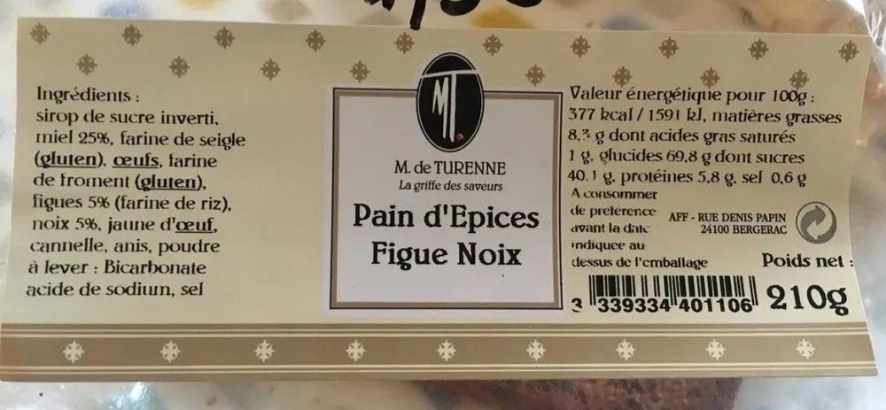 Pain d'Epices Figue Noix