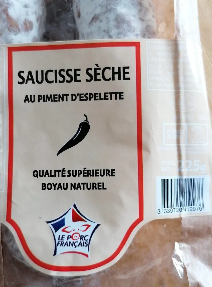 Saucisse sèche au piment d'espelette
