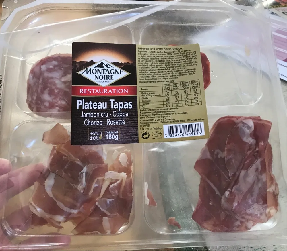 Plateau Tapas - Jambon Cru - Coppa - Chorizo - Rosette