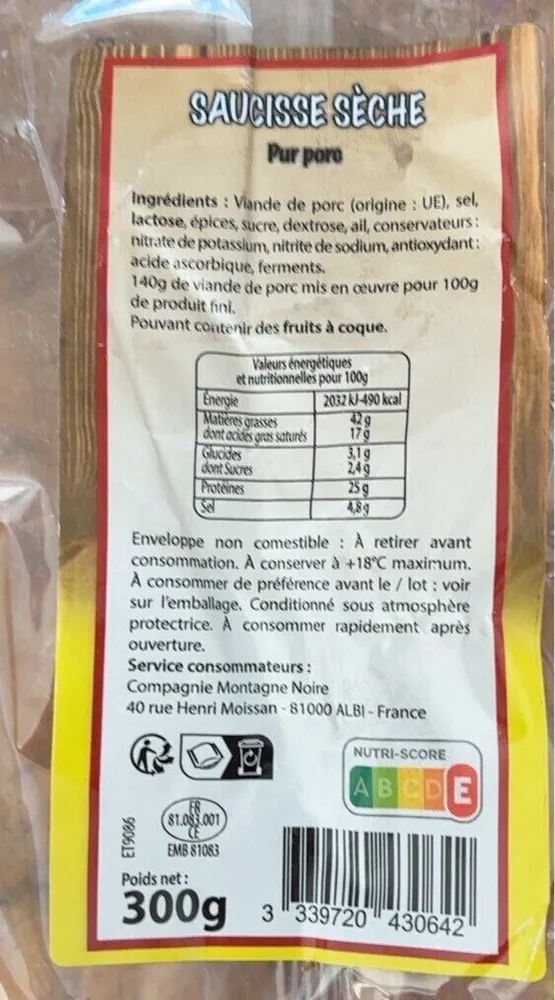 Saucisse seche