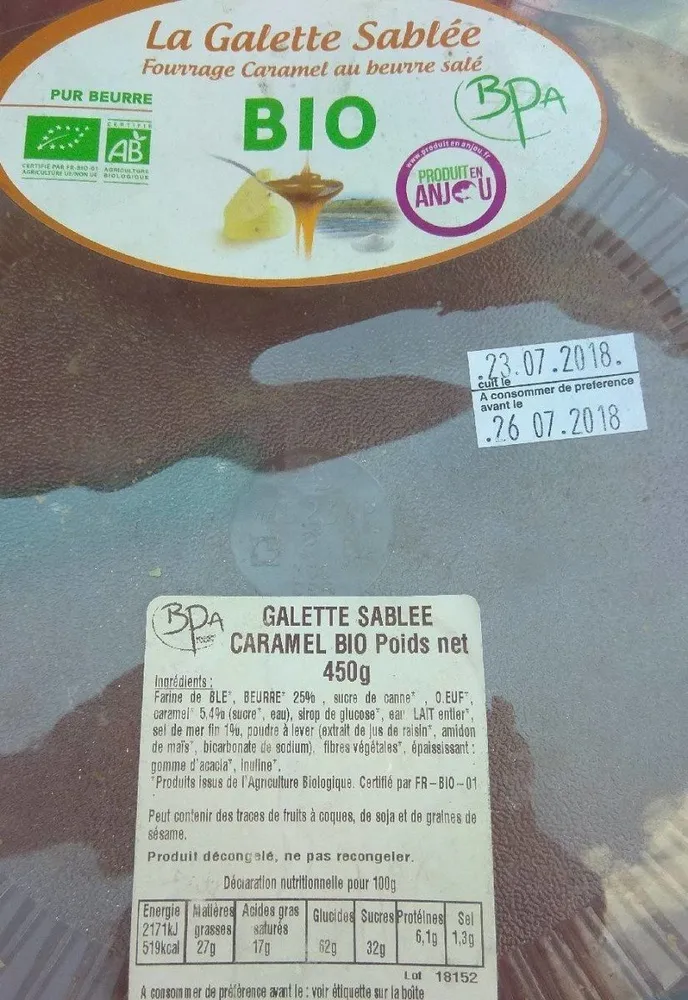Galette sablé bio