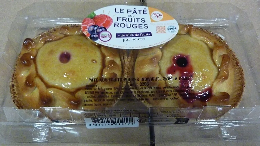 Pâtés aux fruits rouges individuels 2x160G