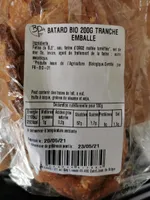 Batard bio tranche emballé