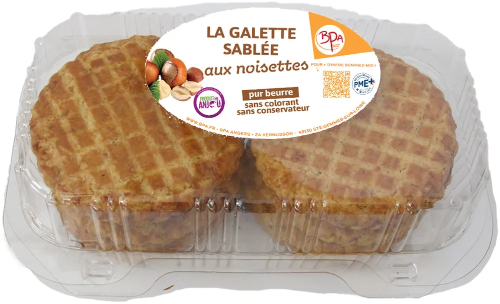 Galette sablee individuelle noisette - boite de 10 pieces